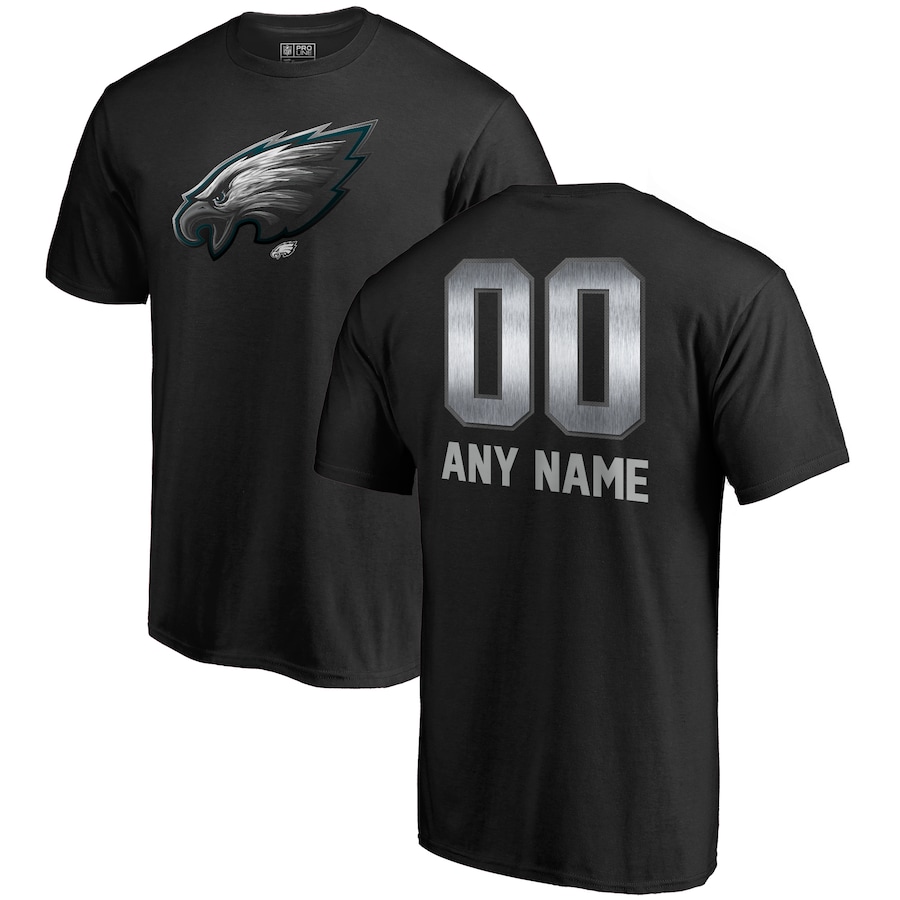 Philadelphia Eagles NFL Pro Line by Black Personalized Midnight Mascot T-Shirt - Man Philadelphia Eagles NFL Pro Line by Black Personalized Midnight Mascot T-Shirt - Man