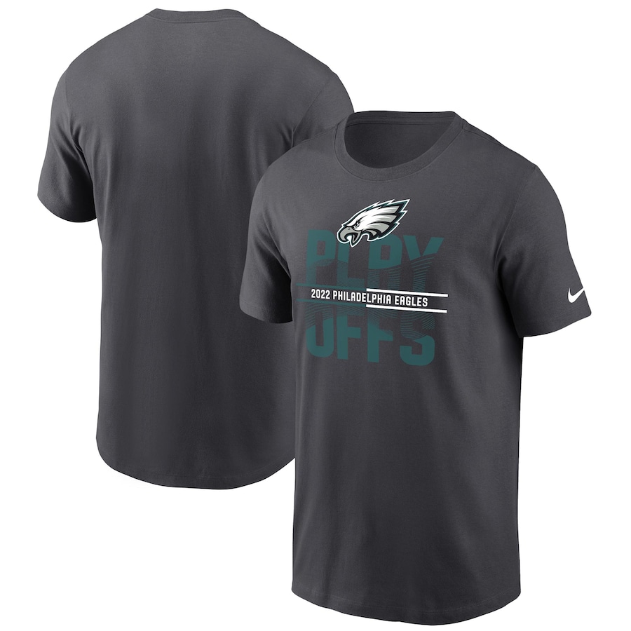 Philadelphia Eagles Football Anthracite 2022 Playoffs Iconic T-Shirt - Man