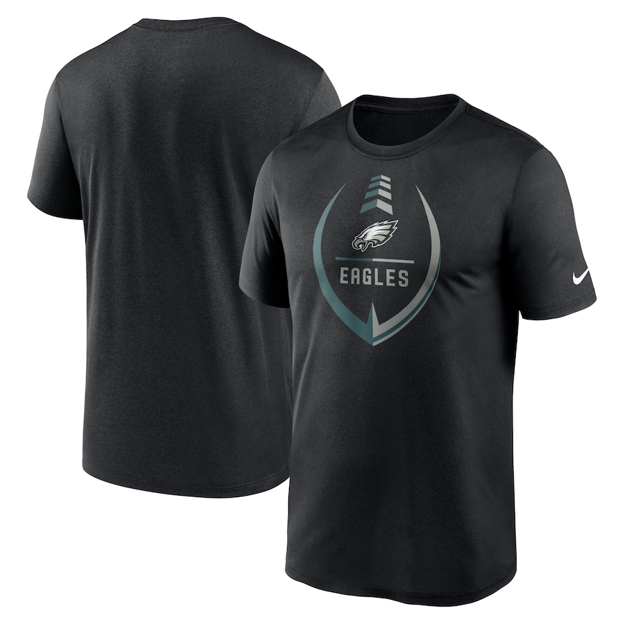 Philadelphia Eagles Football Black Icon Legend Performance T-Shirt - Man