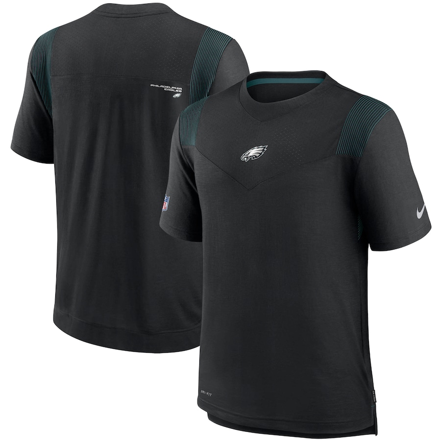 Philadelphia Eagles Football Black Sideline Player UV Performance T-Shirt - Man Philadelphia Eagles Football Black Sideline Player UV Performance T-Shirt - Man