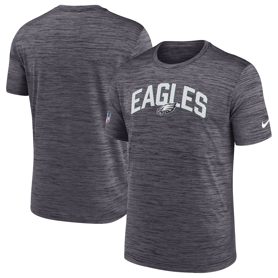 Philadelphia Eagles Football Black Sideline Velocity Athletic Stack Performance T-Shirt - Man Philadelphia Eagles Football Black Sideline Velocity Athletic Stack Performance T-Shirt - Man