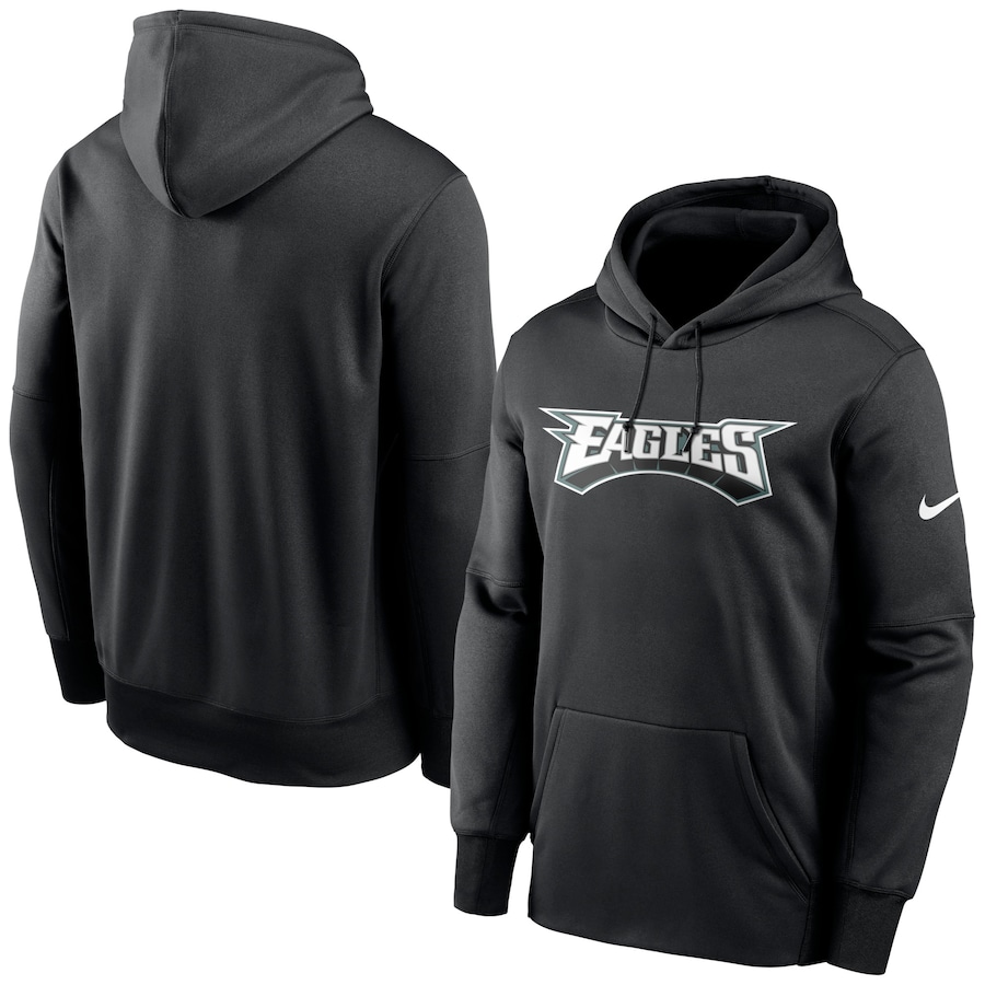 Philadelphia Eagles Football Black Wordmark Therma Performance Pullover Hoodie - Man