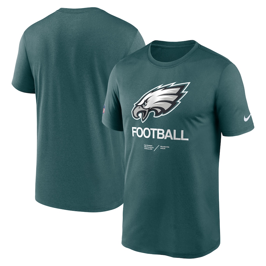 Philadelphia Eagles Football Green Sideline Infograph Performance T-Shirt - Man Philadelphia Eagles Football Green Sideline Infograph Performance T-Shirt - Man