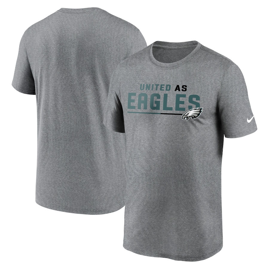 Philadelphia Eagles Football Heather Gray Legend Team Shoutout Performance T-Shirt - Man Philadelphia Eagles Football Heather Gray Legend Team Shoutout Performance T-Shirt - Man