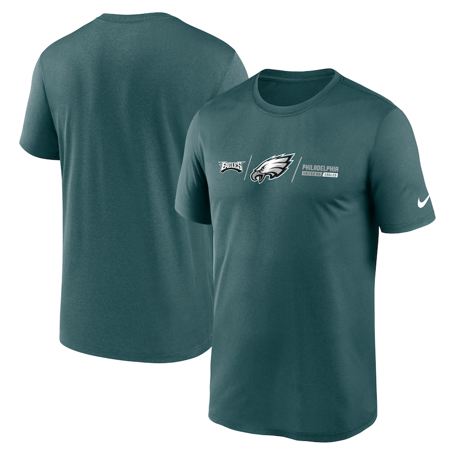 Philadelphia Eagles Football Midnight Green Horizontal Lockup Legend T-Shirt - Man Philadelphia Eagles Football Midnight Green Horizontal Lockup Legend T-Shirt - Man
