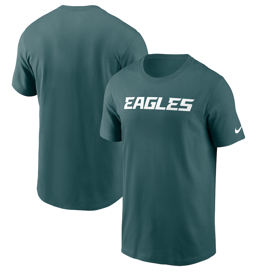 Philadelphia Eagles Football Midnight Green Wordmark Essential T-Shirt - Man