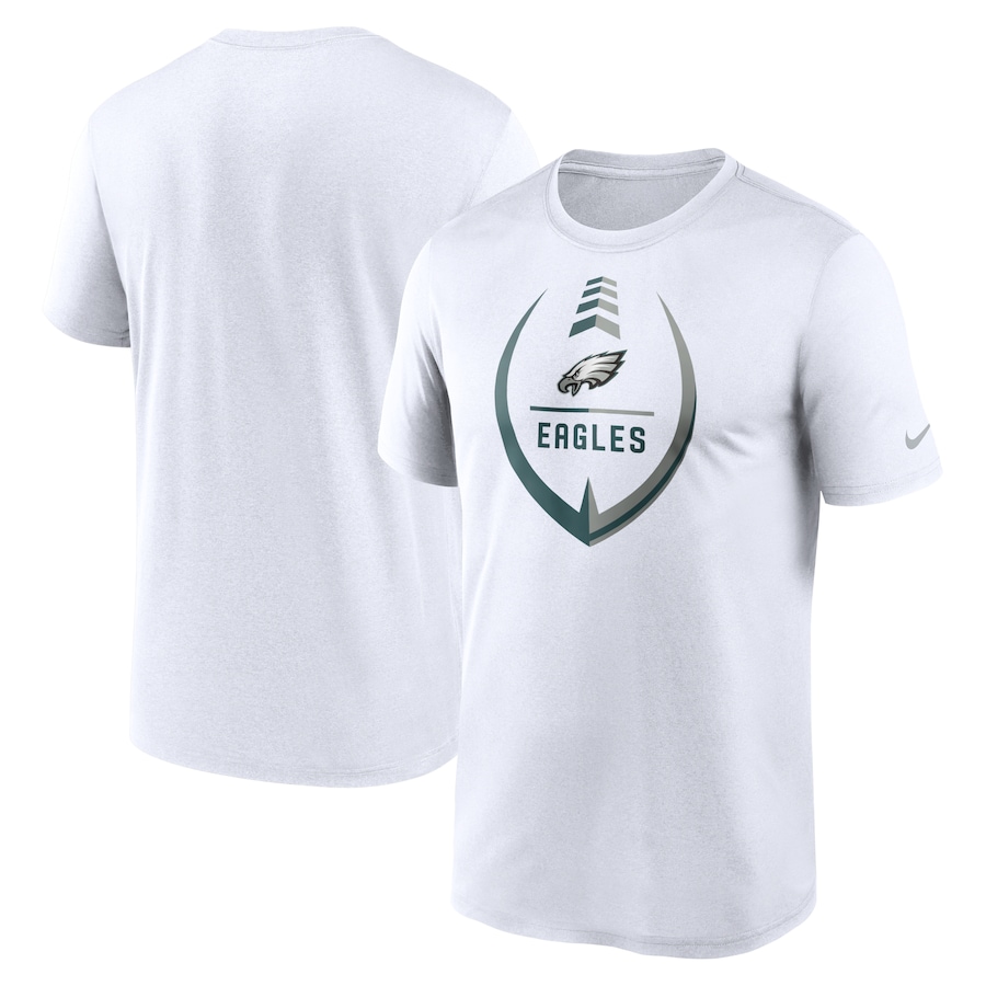 Philadelphia Eagles Football White Icon Legend Performance T-Shirt - Man