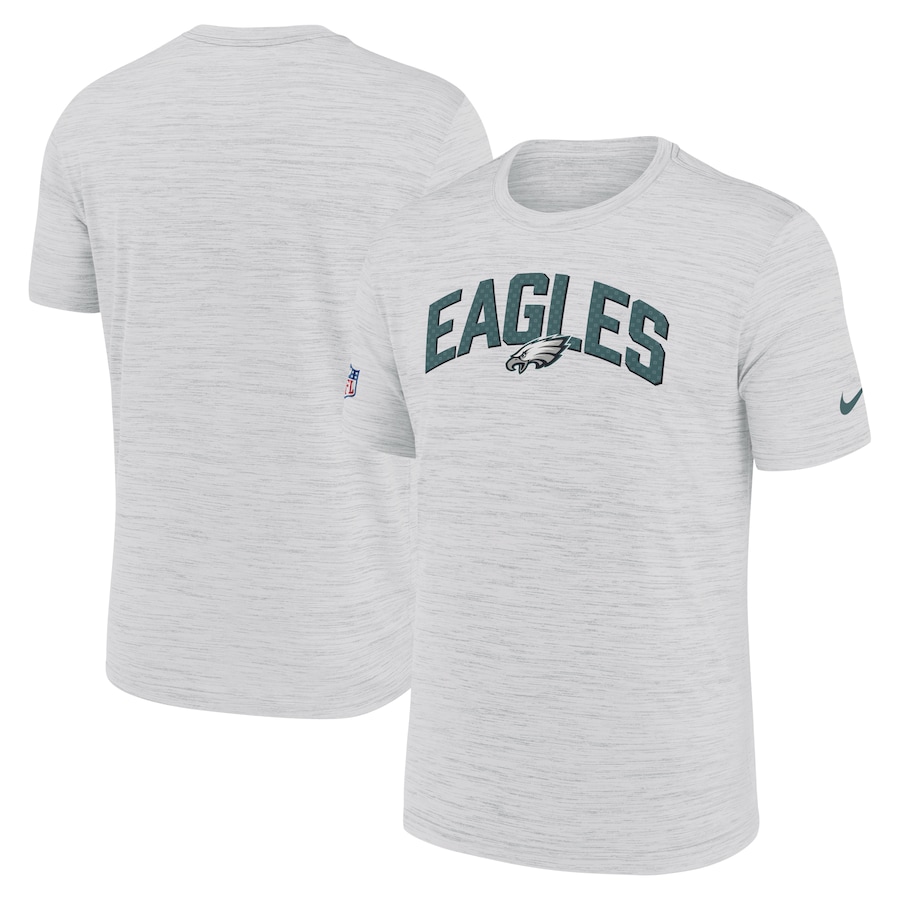 Philadelphia Eagles Football White Sideline Velocity Athletic Stack Performance T-Shirt - Man Philadelphia Eagles Football White Sideline Velocity Athletic Stack Performance T-Shirt - Man