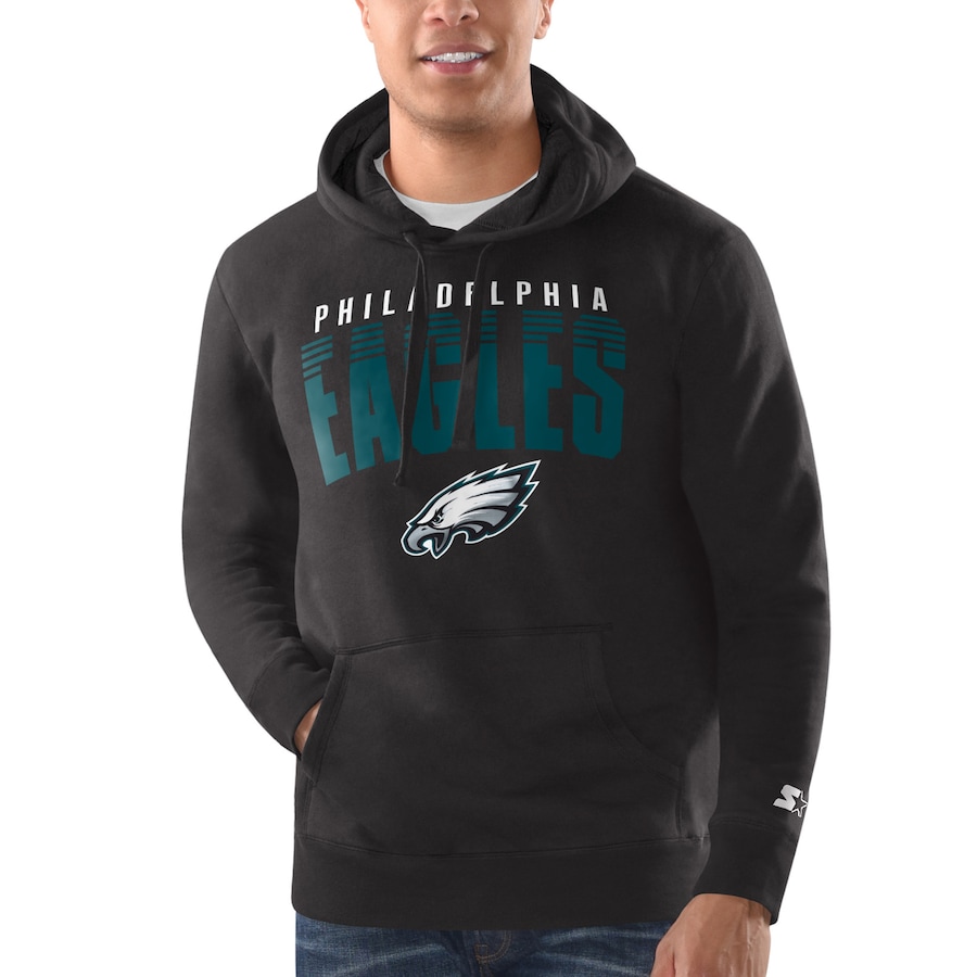 Philadelphia Eagles Starter Black Classic Pullover Hoodie - Man