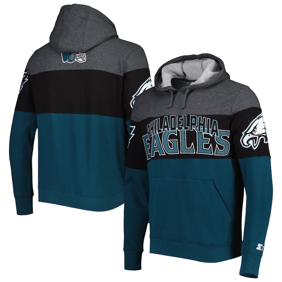 Philadelphia Eagles Starter Heather Charcoal/Midnight Green Extreme Pullover Hoodie - Man