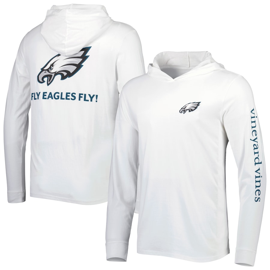 Philadelphia Eagles Vineyard Vines White Local Long Sleeve Hoodie T-Shirt - Man Philadelphia Eagles Vineyard Vines White Local Long Sleeve Hoodie T-Shirt - Man