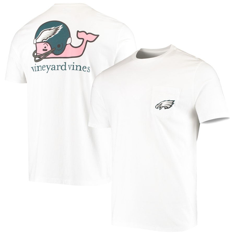 Philadelphia Eagles Vineyard Vines White Team Whale Helmet T-Shirt - Man