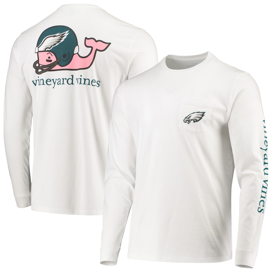 Philadelphia Eagles Vineyard Vines White Whale Helmet Long Sleeve T-Shirt - Man Philadelphia Eagles Vineyard Vines White Whale Helmet Long Sleeve T-Shirt - Man
