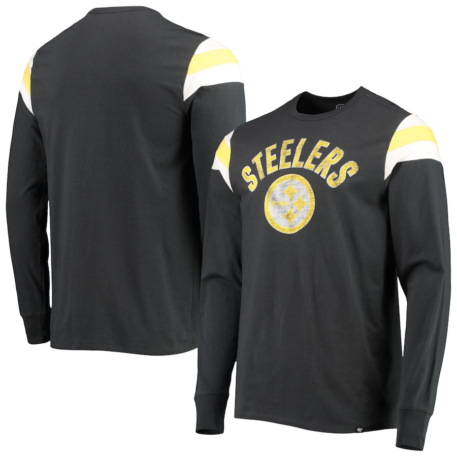 Pittsburgh Steelers '47 Black Franklin Rooted Long Sleeve T-Shirt - Man