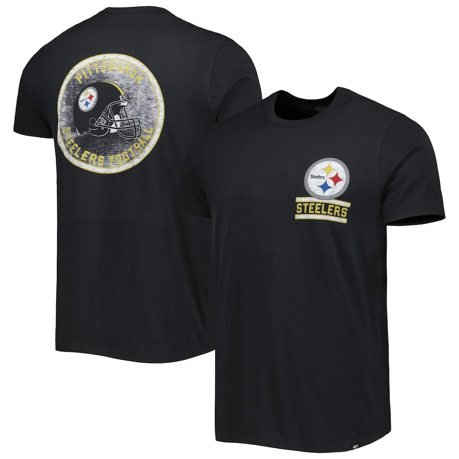 Pittsburgh Steelers '47 Black Open Field Franklin T-Shirt - Man
