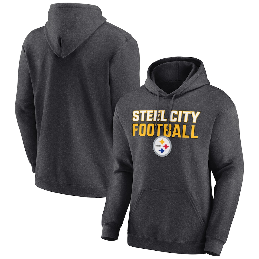 Pittsburgh Steelers Charcoal Victory Earned Pullover Hoodie - Man