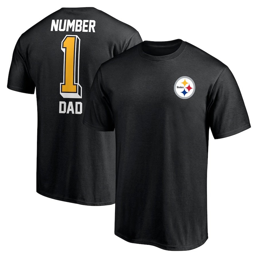 Pittsburgh Steelers Black #1 Dad T-Shirt - Man