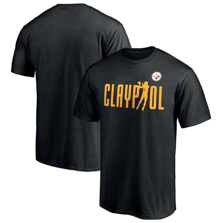Pittsburgh Steelers Black Checkdown Player Graphic Name & Number T-Shirt - Man