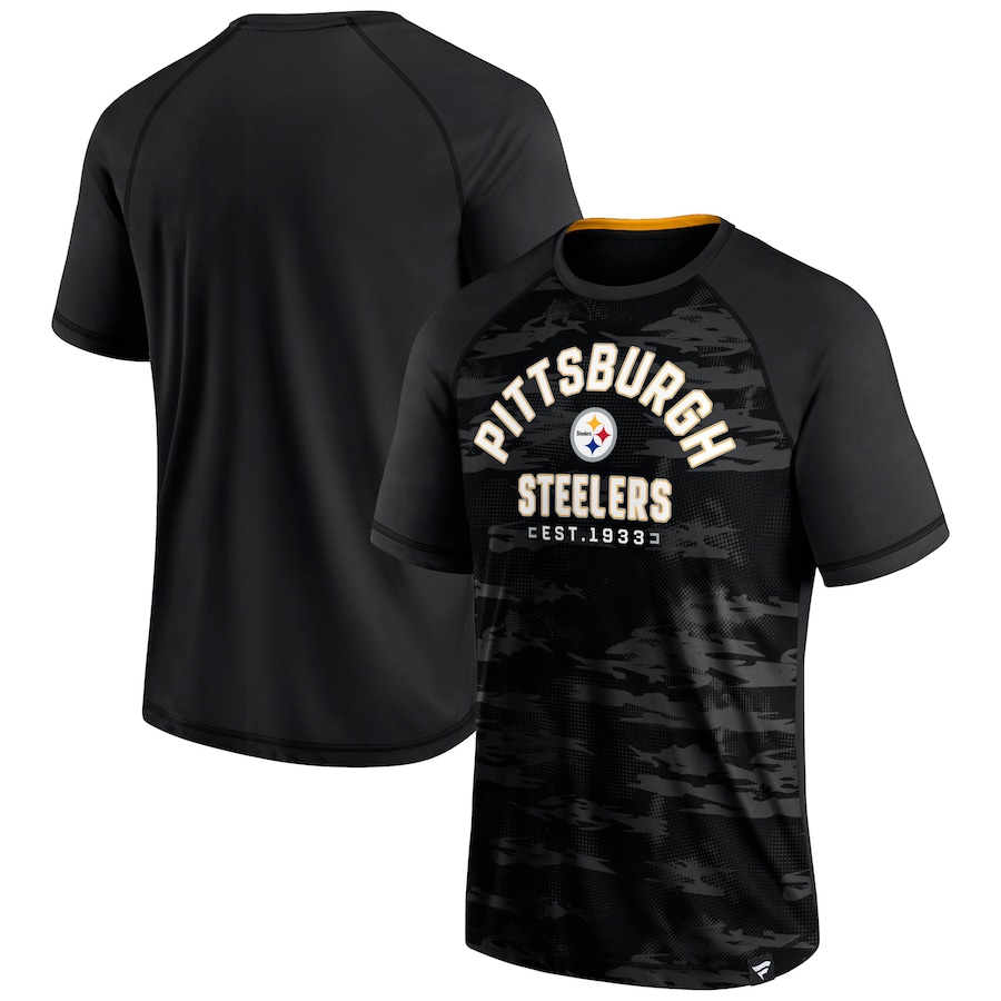 Pittsburgh Steelers Black Hail Mary Raglan T-Shirt - Man