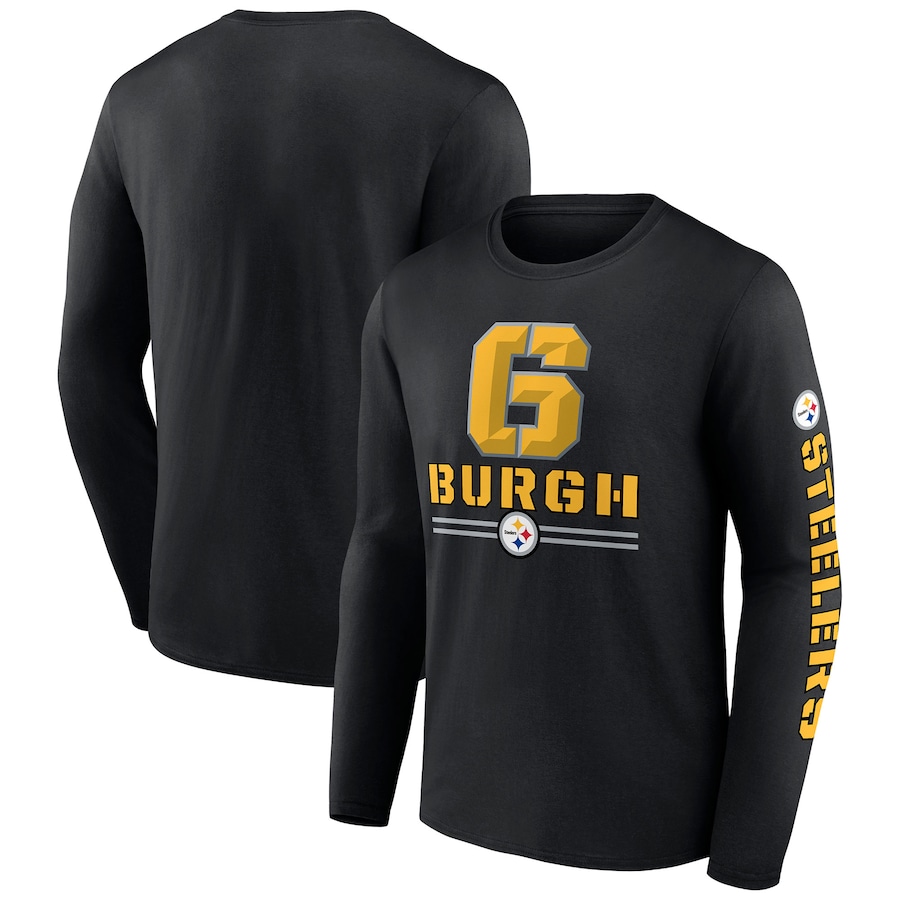 Pittsburgh Steelers Black Hometown Collection Sweep Long Sleeve T-Shirt - Man