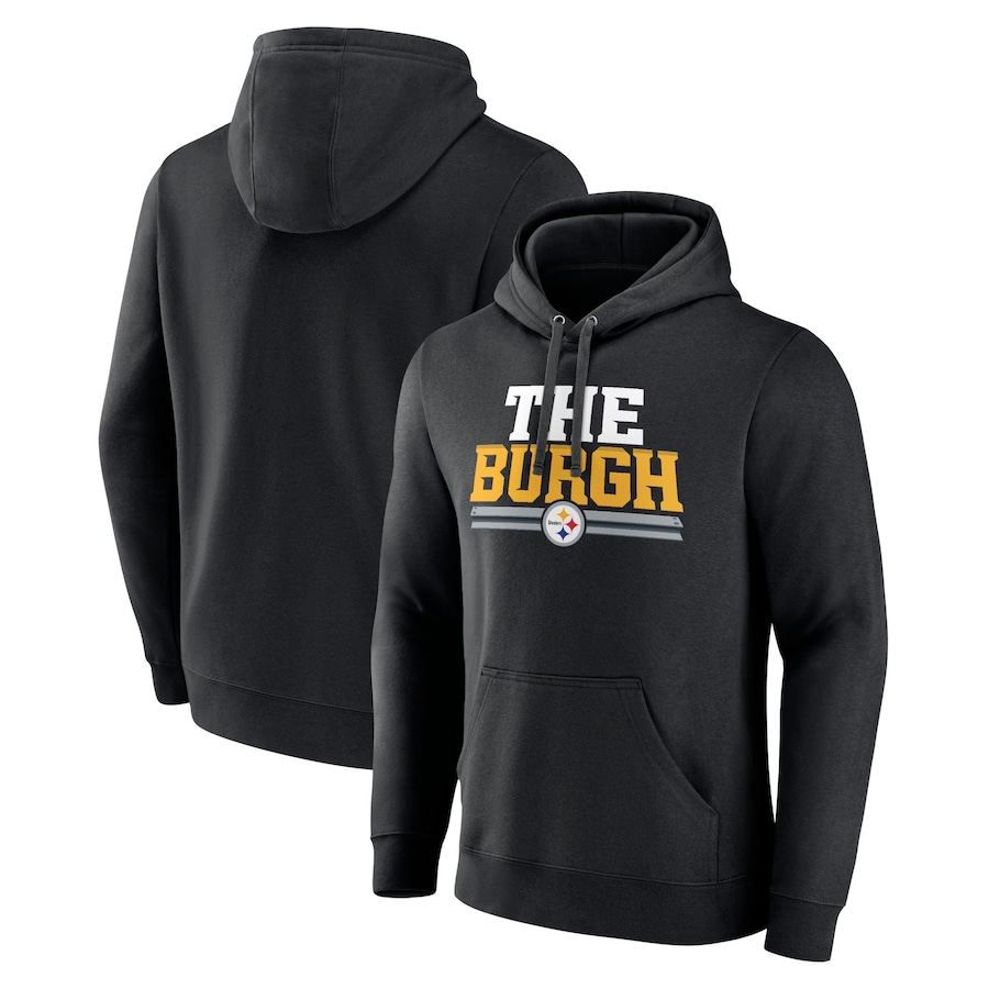 Pittsburgh Steelers Black Hometown Fitted Pullover Hoodie - Man