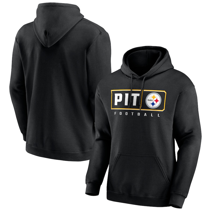 Pittsburgh Steelers Black Hustle Pullover Hoodie - Man