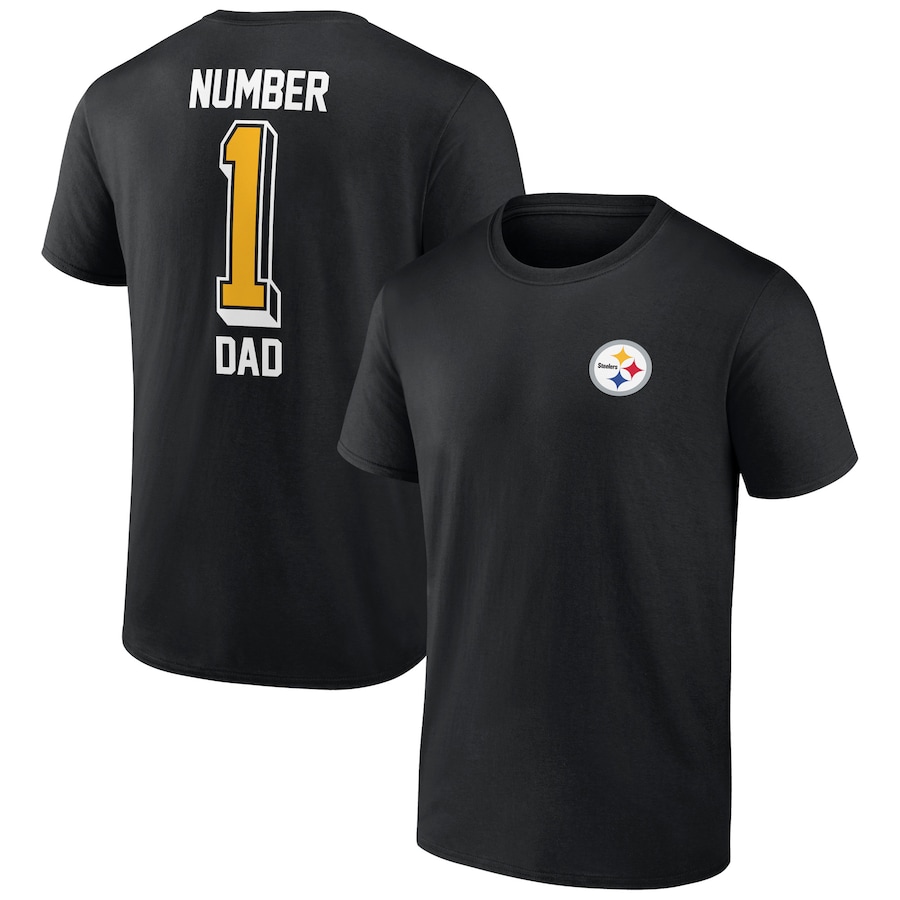 Pittsburgh Steelers Black Number One Dad T-Shirt - Man