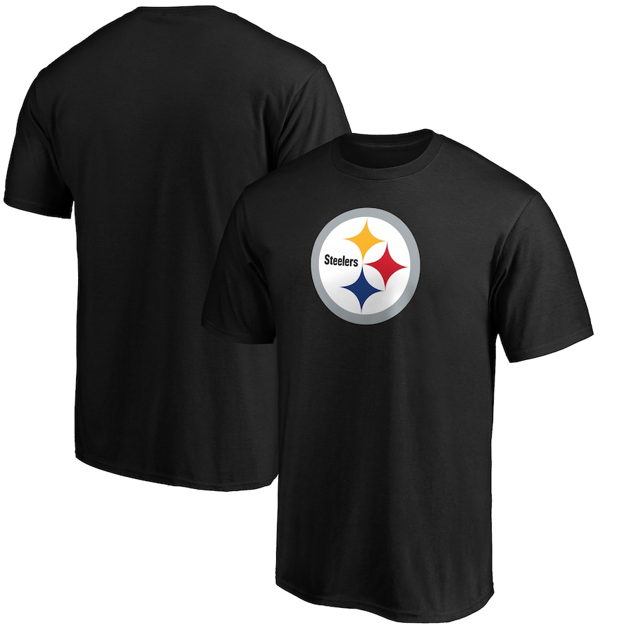 Pittsburgh Steelers Black Primary Logo Team T-Shirt - Man