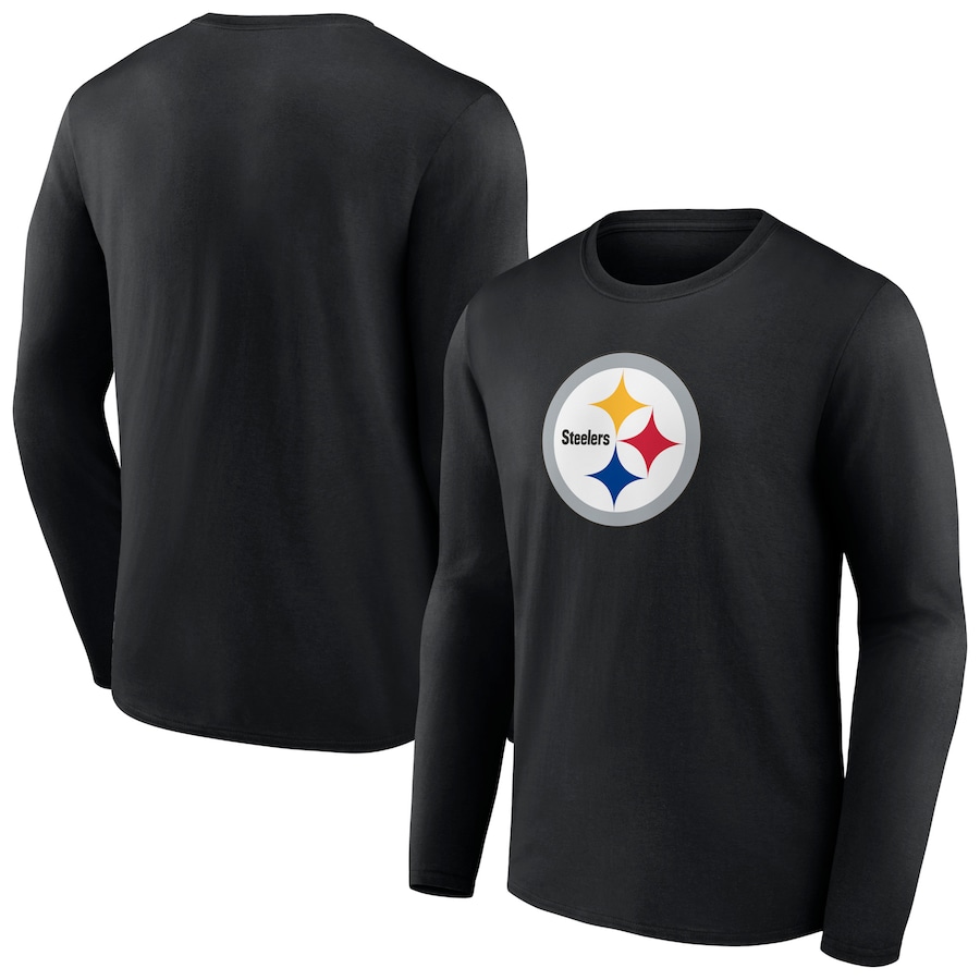 Pittsburgh Steelers Black Primary Team Logo Long Sleeve T-Shirt - Man