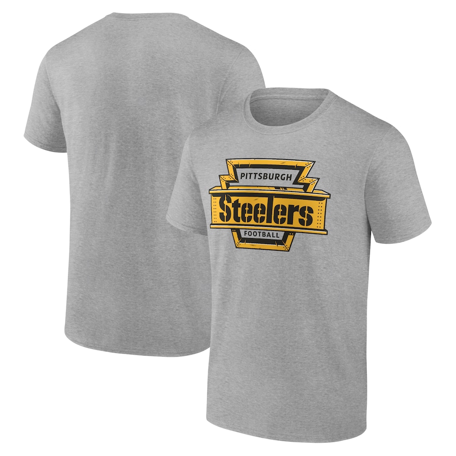 Pittsburgh Steelers Heather Gray Hometown Collection Hot Route T-Shirt - Man Pittsburgh Steelers Heather Gray Hometown Collection Hot Route T-Shirt - Man