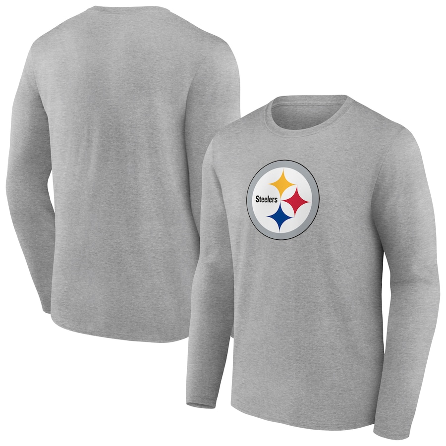 Pittsburgh Steelers Heather Gray Primary Team Logo Long Sleeve T-Shirt - Man Pittsburgh Steelers Heather Gray Primary Team Logo Long Sleeve T-Shirt - Man