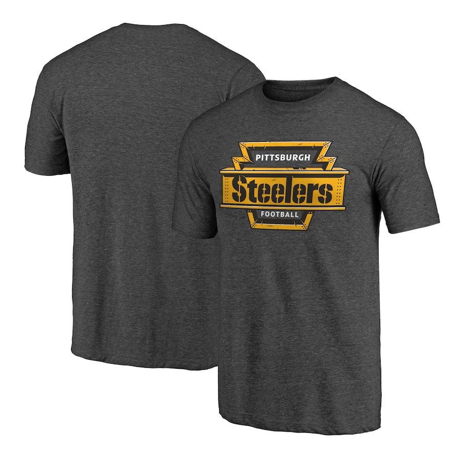 Pittsburgh Steelers Heathered Charcoal Hometown Collection Hot Route T-Shirt - Man Pittsburgh Steelers Heathered Charcoal Hometown Collection Hot Route T-Shirt - Man