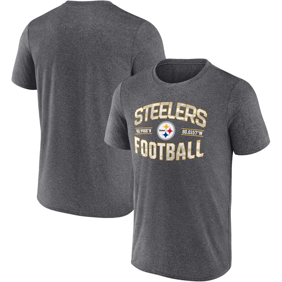Pittsburgh Steelers Heathered Charcoal Want To Play T-Shirt - Man Pittsburgh Steelers Heathered Charcoal Want To Play T-Shirt - Man