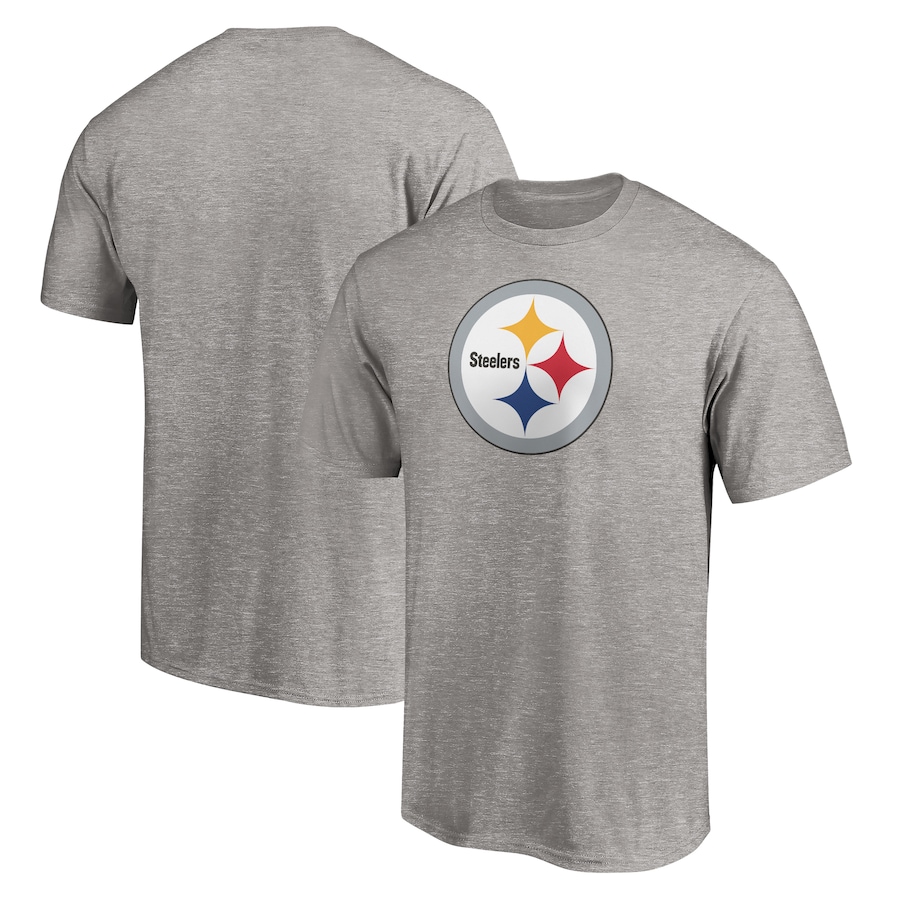 Pittsburgh Steelers Heathered Gray Primary Logo T-Shirt - Man Pittsburgh Steelers Heathered Gray Primary Logo T-Shirt - Man