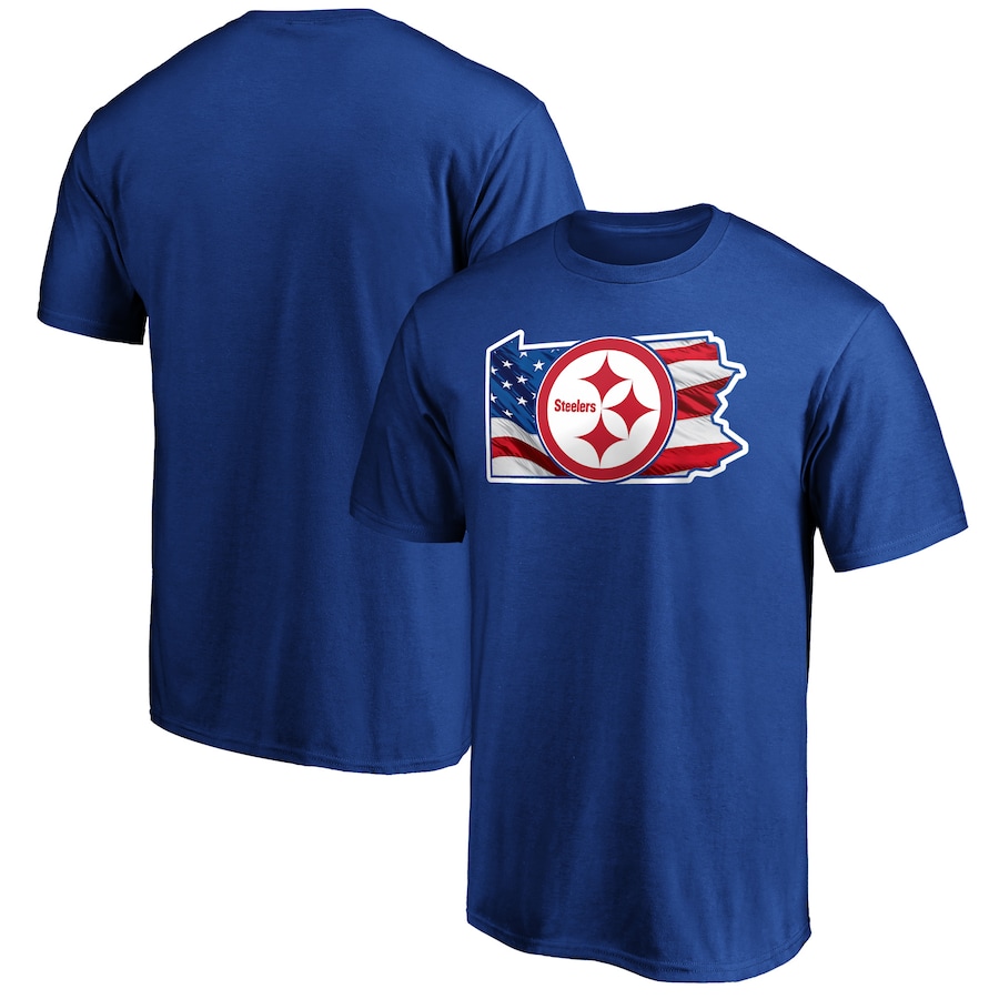 Pittsburgh Steelers Royal Banner State T-Shirt - Man Pittsburgh Steelers Royal Banner State T-Shirt - Man