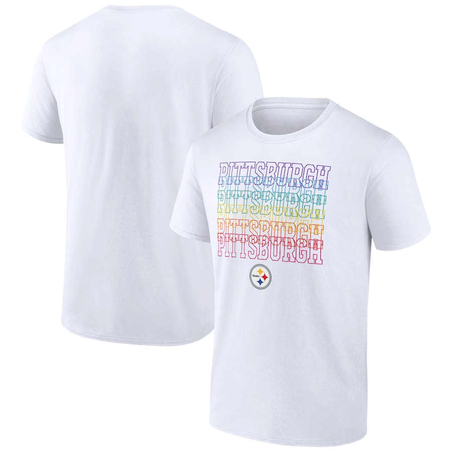 Pittsburgh Steelers White City Pride Logo T-Shirt - Man Pittsburgh Steelers White City Pride Logo T-Shirt - Man
