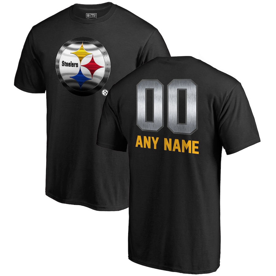 Pittsburgh Steelers NFL Pro Line by Black Personalized Midnight Mascot T-Shirt - Man