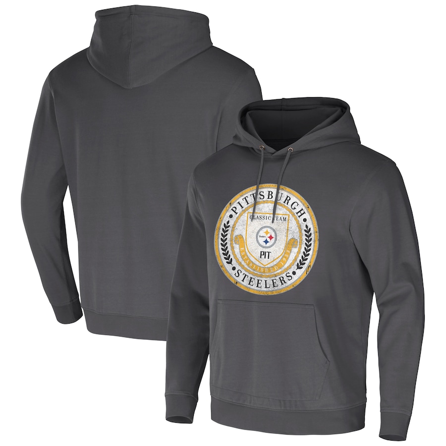 Pittsburgh Steelers NFL x Darius Rucker Collection by USASportsStoreCharcoal Washed Pullover Hoodie - Man