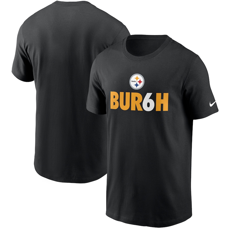 Pittsburgh Steelers Football Black Hometown Collection Bur6h T-Shirt - Man Pittsburgh Steelers Football Black Hometown Collection Bur6h T-Shirt - Man