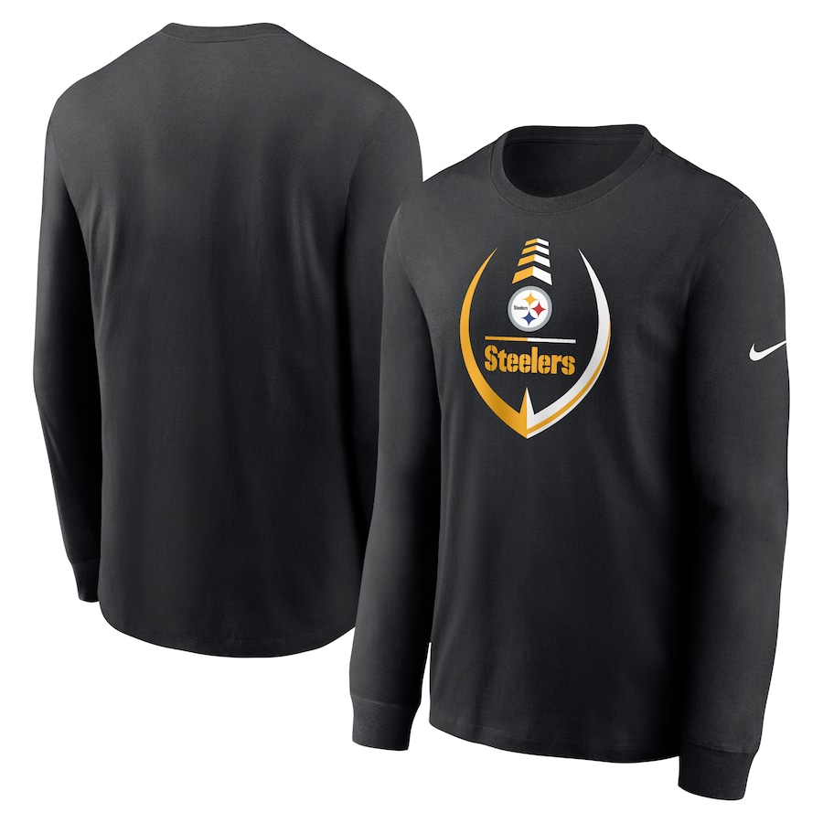 Pittsburgh Steelers Football Black Icon Legend Long Sleeve Performance T-Shirt - Man