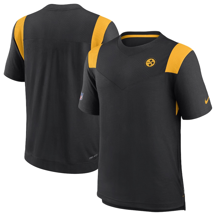 Pittsburgh Steelers Football Black Sideline Tonal Logo Performance Player T-Shirt - Man Pittsburgh Steelers Football Black Sideline Tonal Logo Performance Player T-Shirt - Man