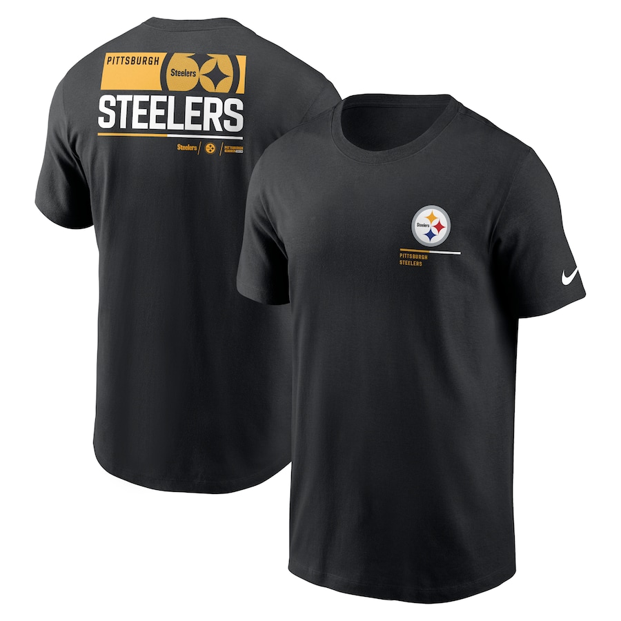 Pittsburgh Steelers Football Black Team Incline T-Shirt - Man