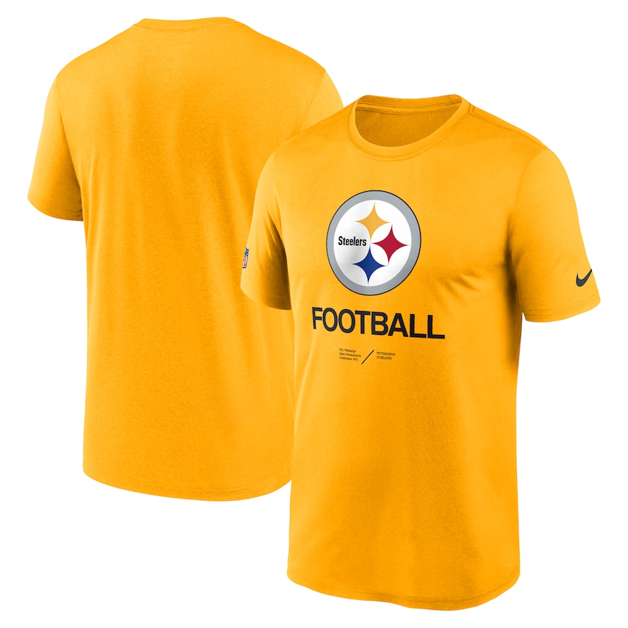 Pittsburgh Steelers Football Gold Sideline Infograph Performance T-Shirt - Man