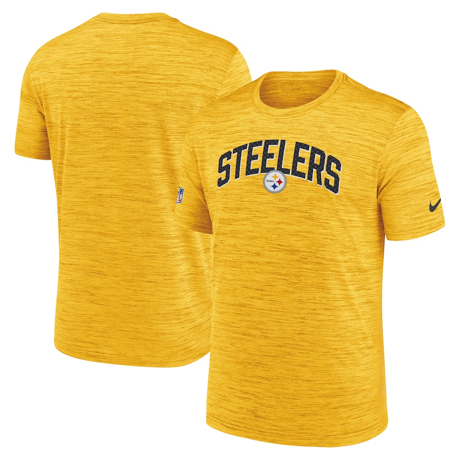 Pittsburgh Steelers Football Gold Sideline Velocity Athletic Stack Performance T-Shirt - Man