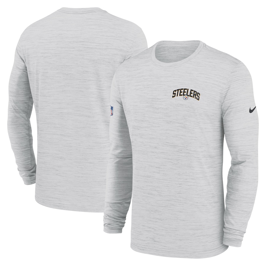 Pittsburgh Steelers Football White Sideline Velocity Athletic Stack Performance Long Sleeve T-Shirt - Man