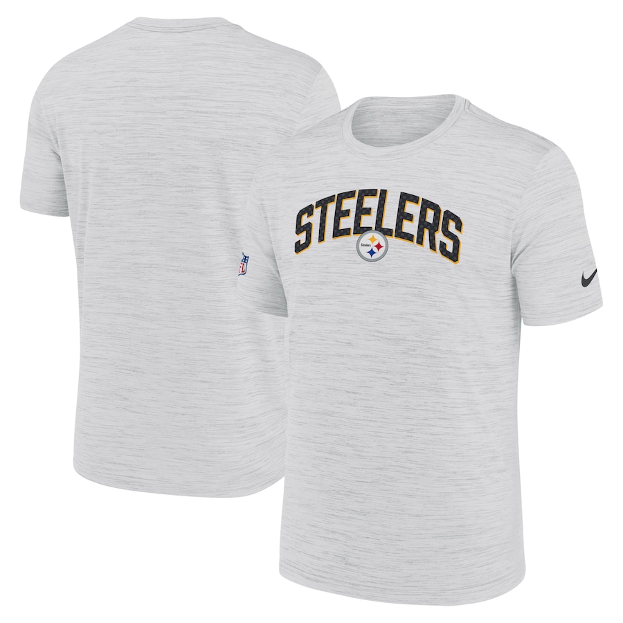 Pittsburgh Steelers Football White Sideline Velocity Athletic Stack Performance T-Shirt - Man