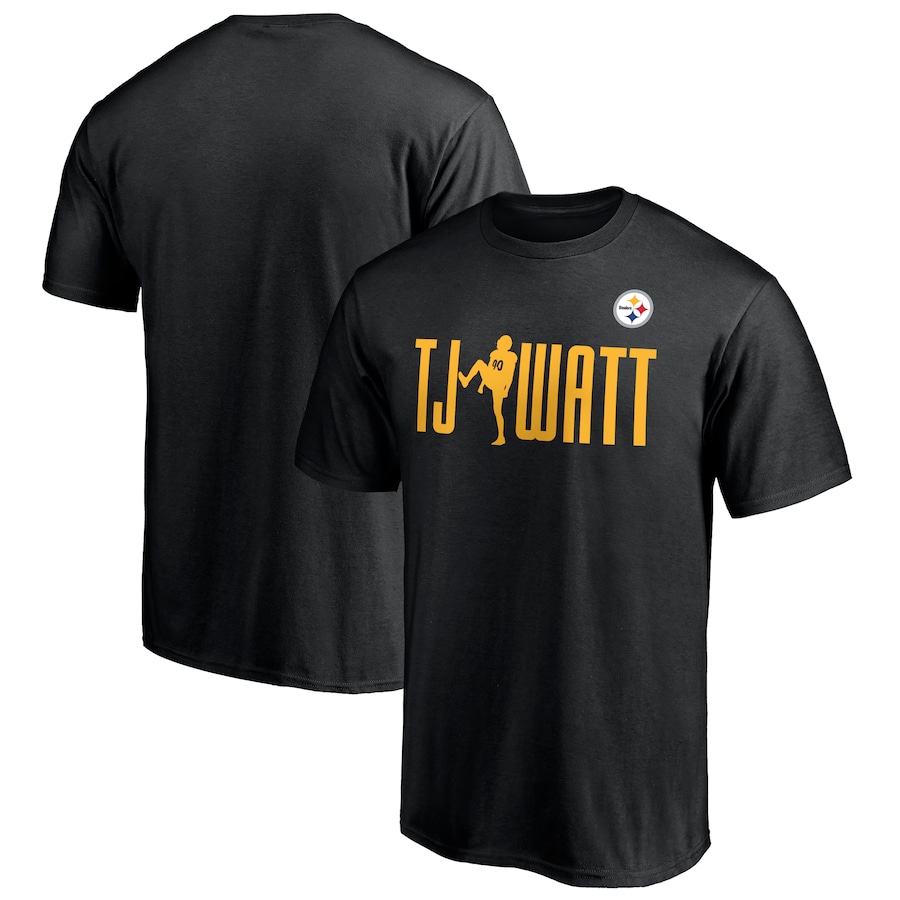 Pittsburgh Steelers T.J. Watt Black Checkdown T-Shirt - Man