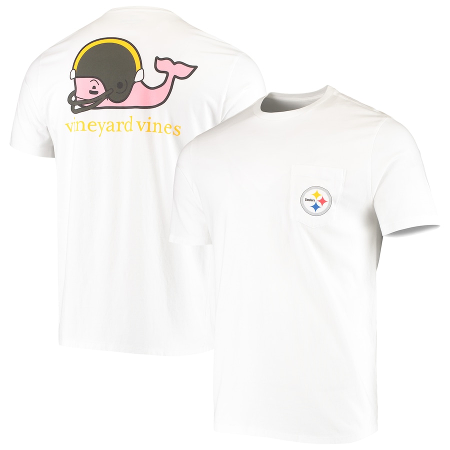 Pittsburgh Steelers Vineyard Vines White Team Whale Helmet T-Shirt - Man Pittsburgh Steelers Vineyard Vines White Team Whale Helmet T-Shirt - Man