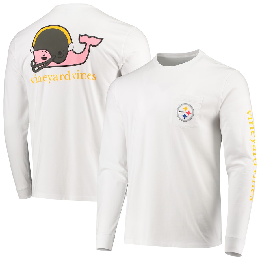 Pittsburgh Steelers Vineyard Vines White Whale Helmet Long Sleeve T-Shirt - Man Pittsburgh Steelers Vineyard Vines White Whale Helmet Long Sleeve T-Shirt - Man