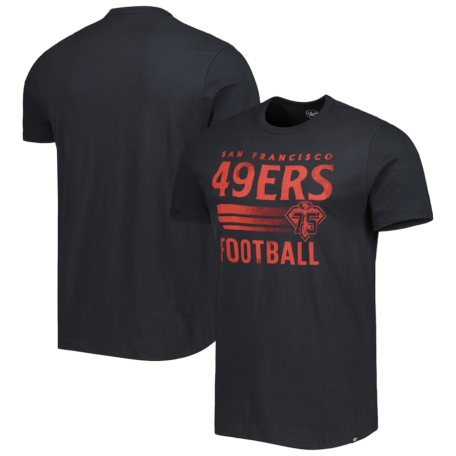 San Francisco 49ers '47 Black Wordmark Rider Franklin T-Shirt - Man